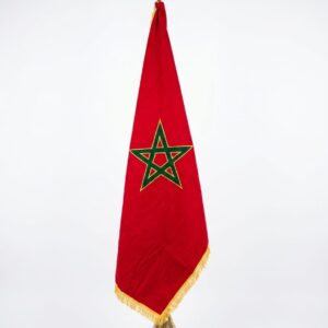 Drapeau Marocain avec Socle Doré
