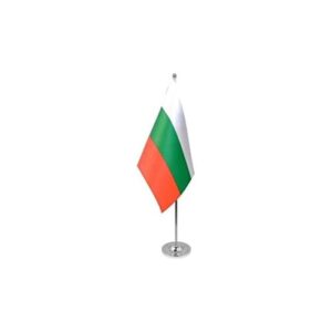 Drapeau de Table Prestige Bulgarie 22x15 cm en Satin – Drapeau de Bureau Élégant