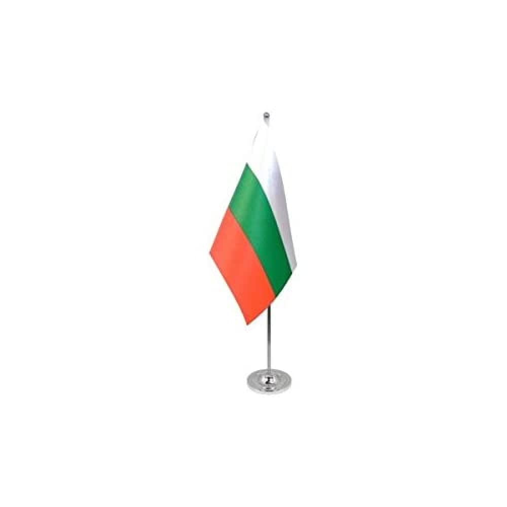 Drapeau de Table Prestige Bulgarie 22x15 cm en Satin – Drapeau de Bureau Élégant