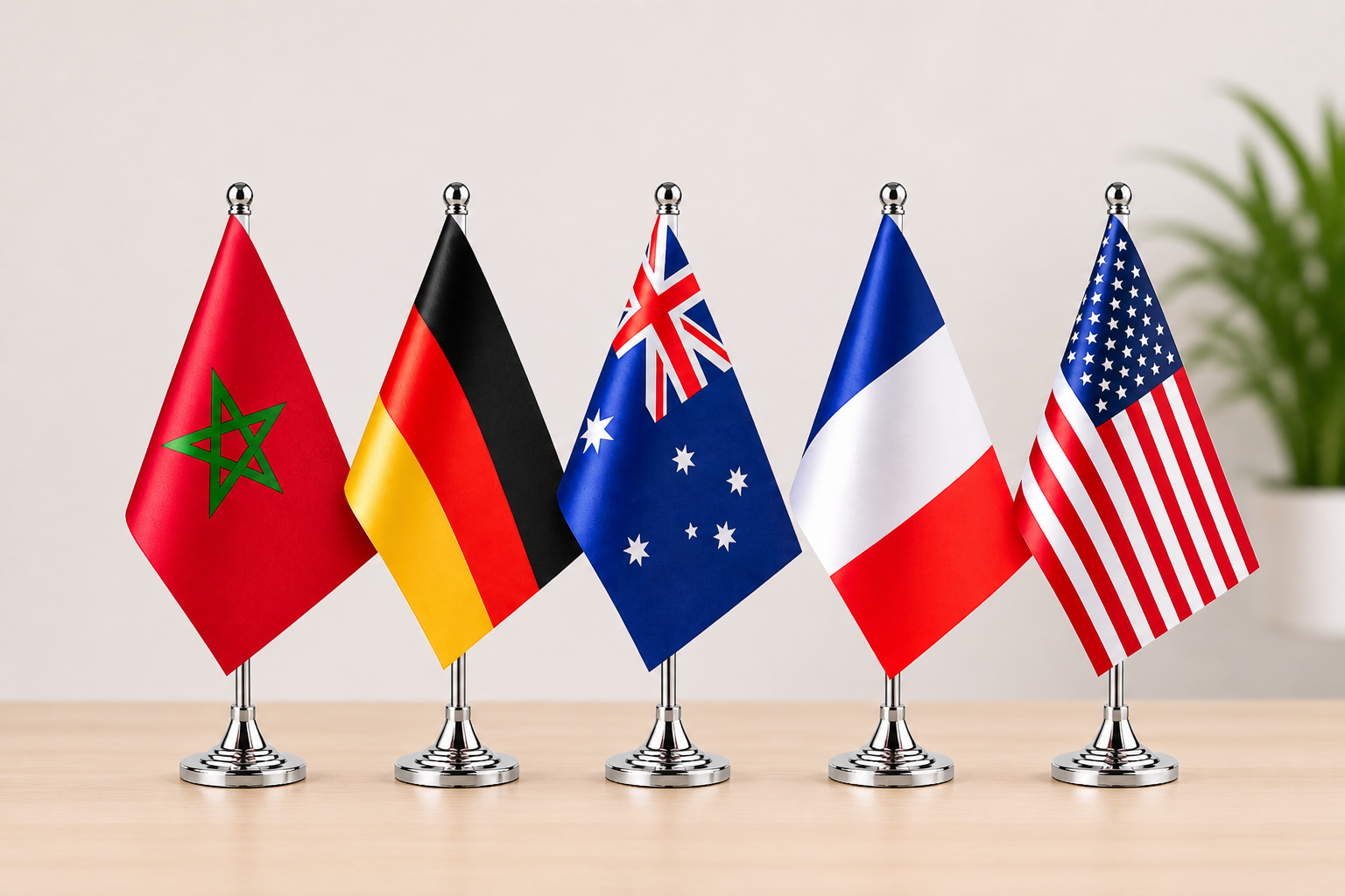 drapeau avec support du table