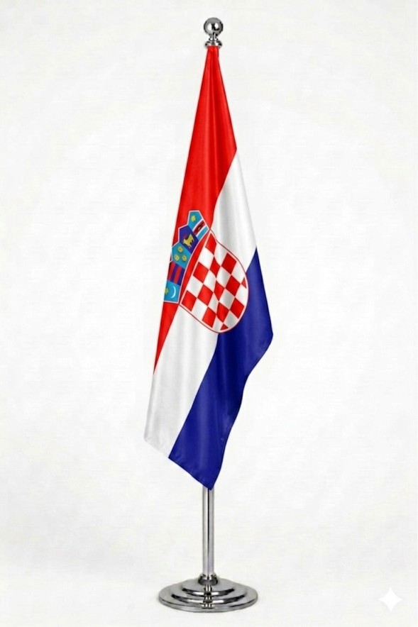 Drapeau Croatie au Maroc – Mât chromé personnalisé