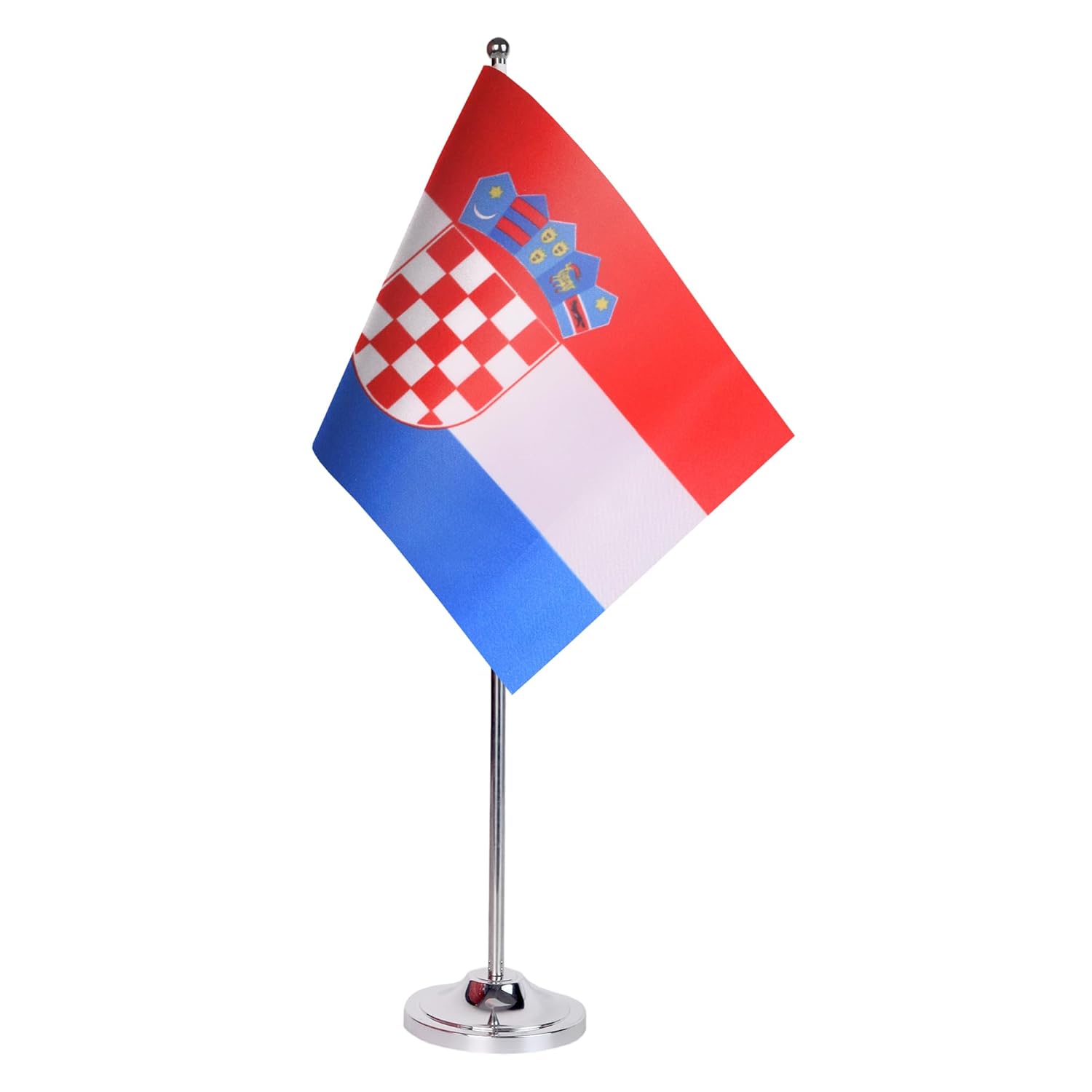 Drapeau de Table Prestige Croatie 22x15 cm en Satin – Drapeau de Bureau Élégant