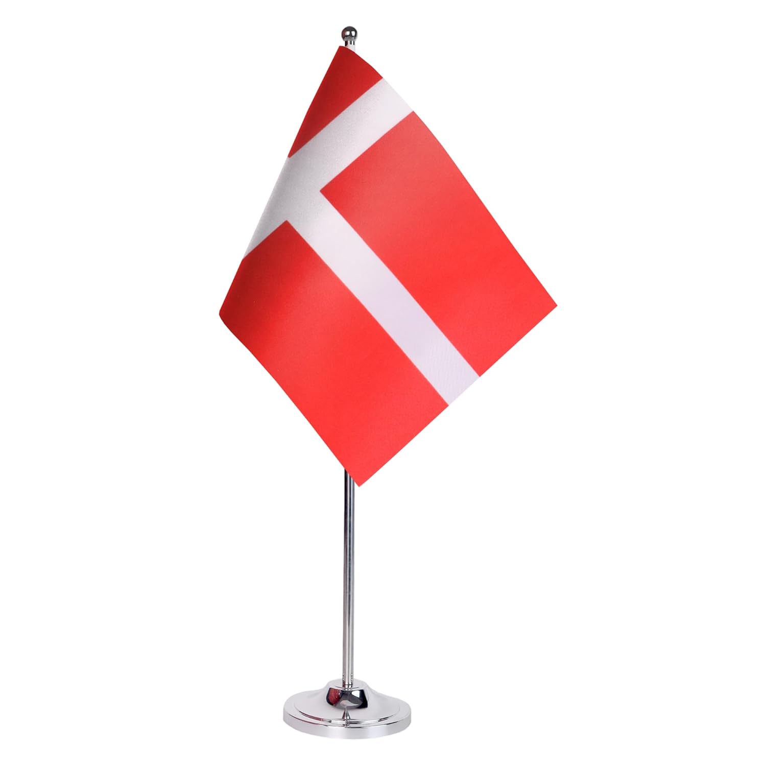 Drapeau de Table Prestige Danemark 22x15 cm en Satin – Drapeau de Bureau Élégant