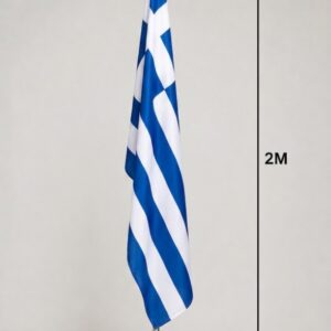 Drapeau Grèce au Maroc – Mât chromé ajustable 2m personnalisé