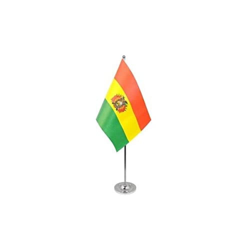 Drapeau de Table Prestige Bolivie 22x15 cm en Satin – Drapeau de Bureau Élégant
