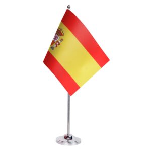 Drapeau de Table Prestige Espagne 22x15 cm en Satin – Drapeau de Bureau Élégant