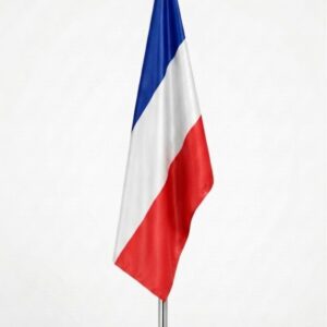 Drapeau France au Maroc – Mât chromé personnalisé