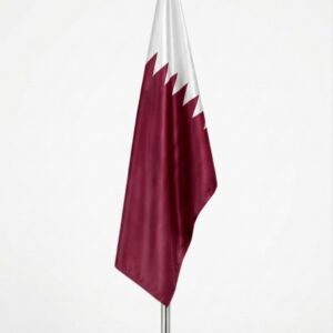 Drapeau Qatar sur mât 2m – Qualité Premium avec support chromé Maroc