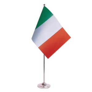 Drapeau de Table Prestige Italie 22x15 cm en Satin – Drapeau de Bureau Élégant