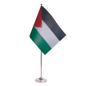 Drapeau de Table Prestige Palestine 22x15 cm en Satin – Drapeau de Bureau Élégant
