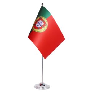 Drapeau de Table Prestige Portugal 22x15 cm en Satin – Drapeau de Bureau Élégant