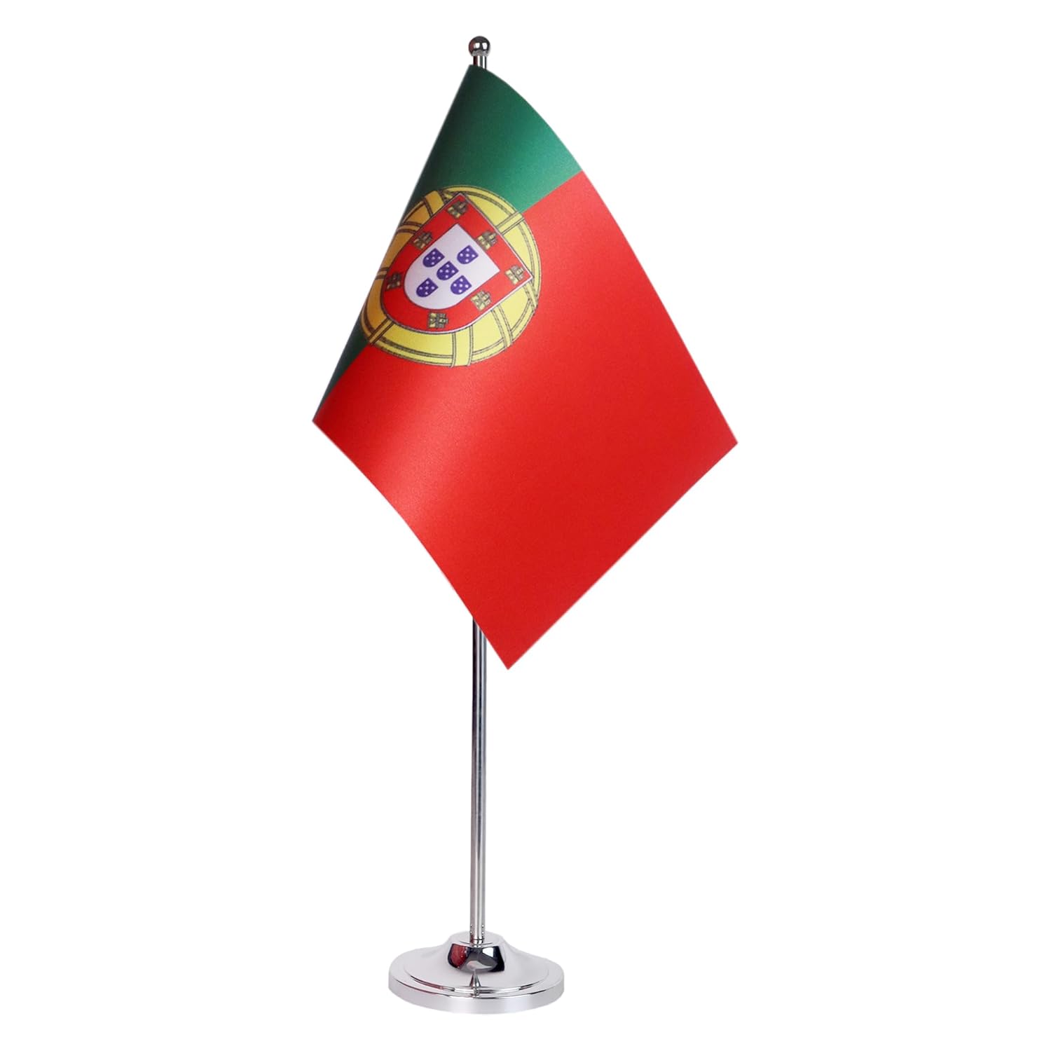 Drapeau de Table Prestige Portugal 22x15 cm en Satin – Drapeau de Bureau Élégant