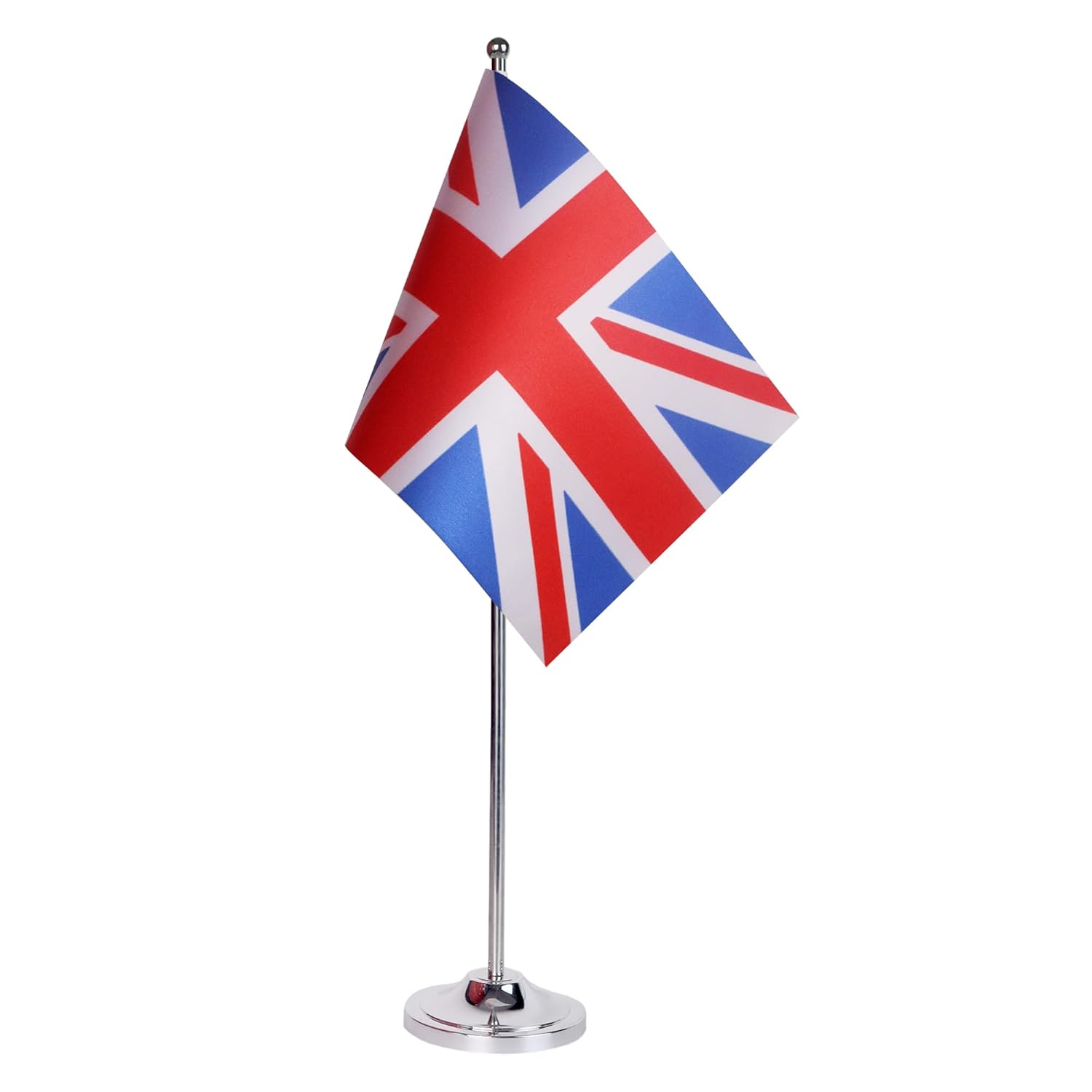 Drapeau de Table Prestige Royaume-Uni 22x15 cm en Satin – Drapeau de Bureau Élégant