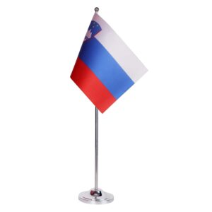 Drapeau de Table Prestige Slovénie 22x15 cm en Satin – Drapeau de Bureau Élégant
