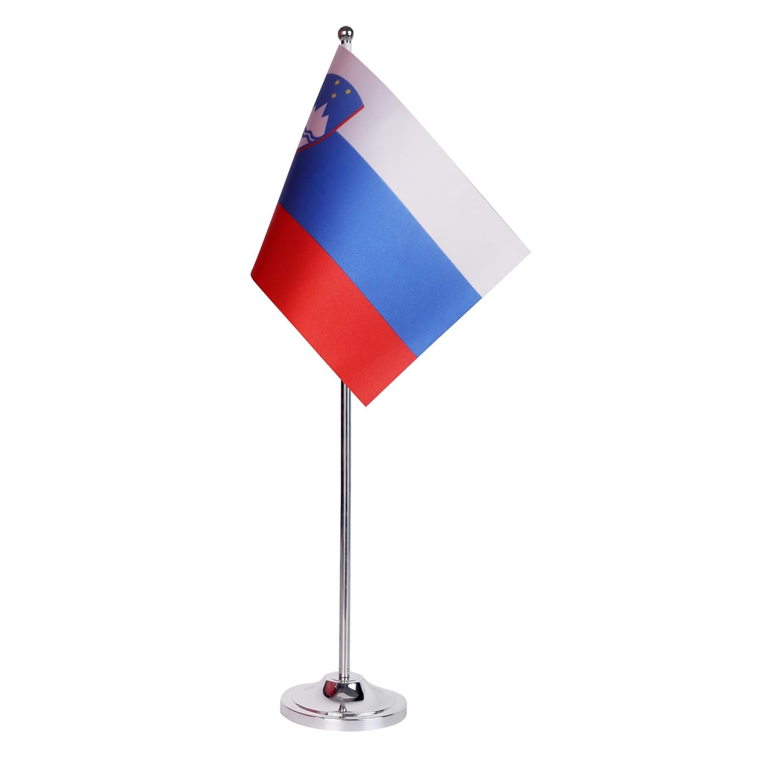 Drapeau de Table Prestige Slovénie 22x15 cm en Satin – Drapeau de Bureau Élégant