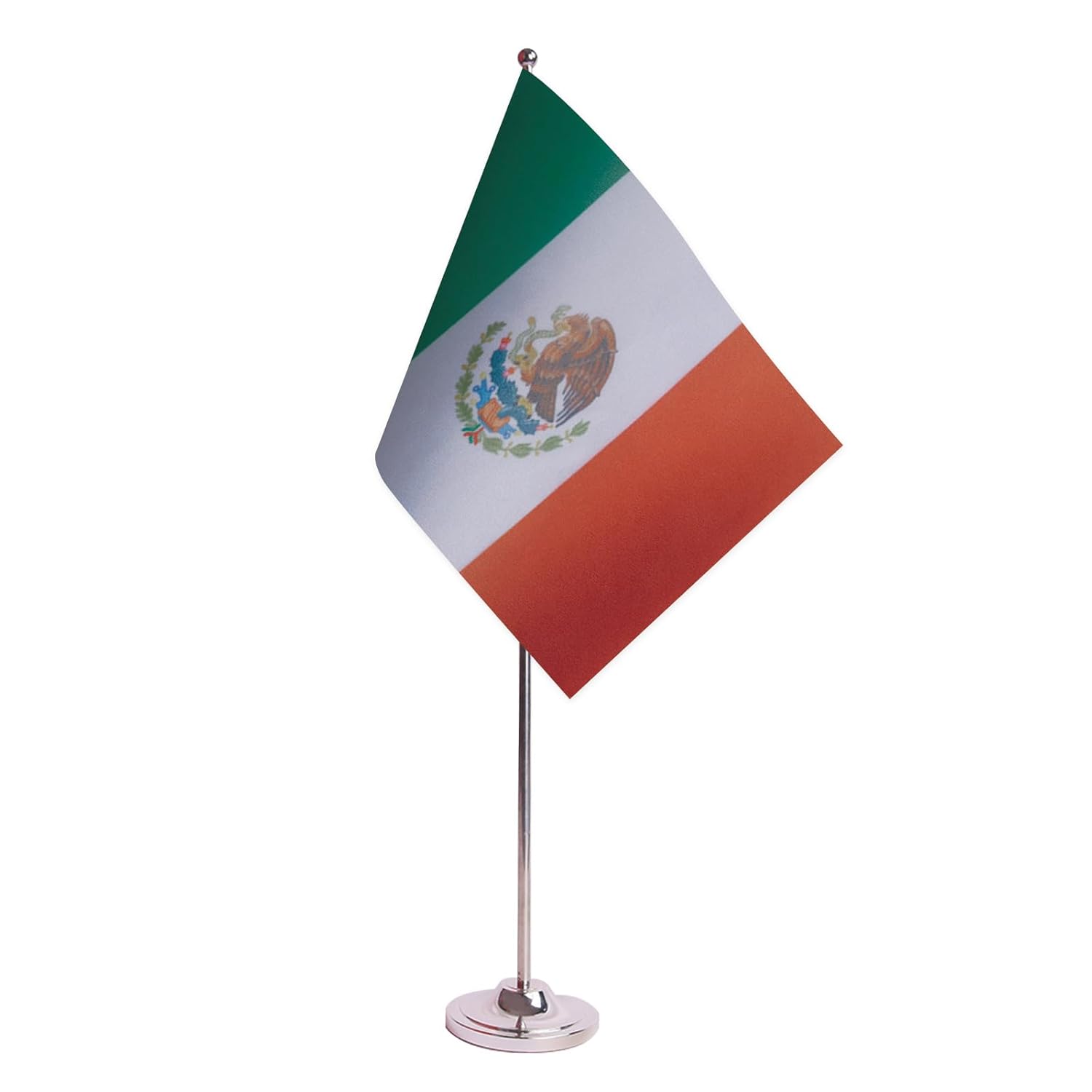 Drapeau de Table Prestige Mexique 22x15 cm en Satin – Drapeau de Bureau Élégant