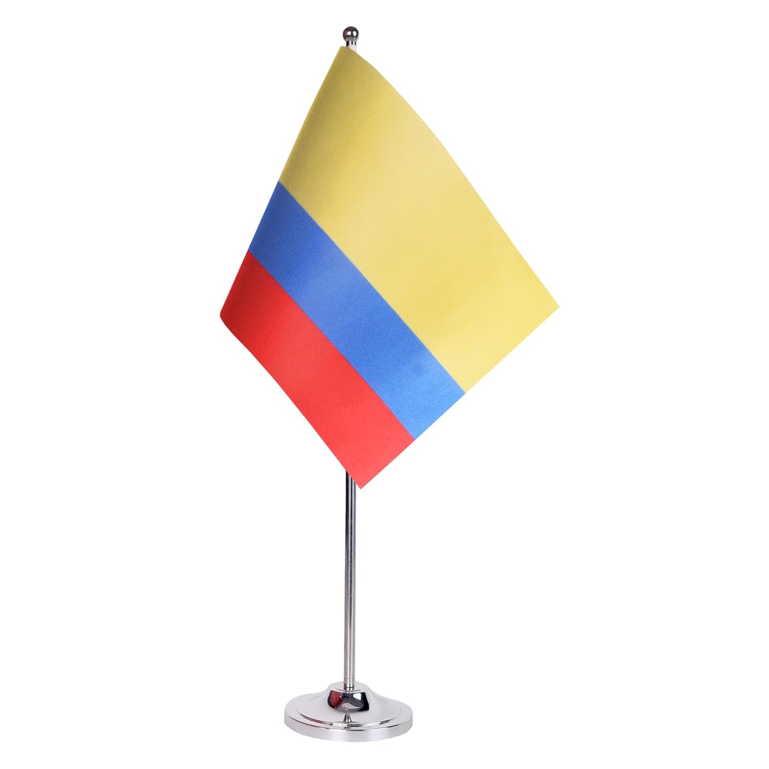 Drapeau de Table Prestige Colombie 22x15 cm en Satin – Drapeau de Bureau Élégant