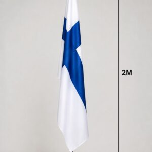 Drapeau Finlande au Maroc – Mât chromé ajustable 2m personnalisé