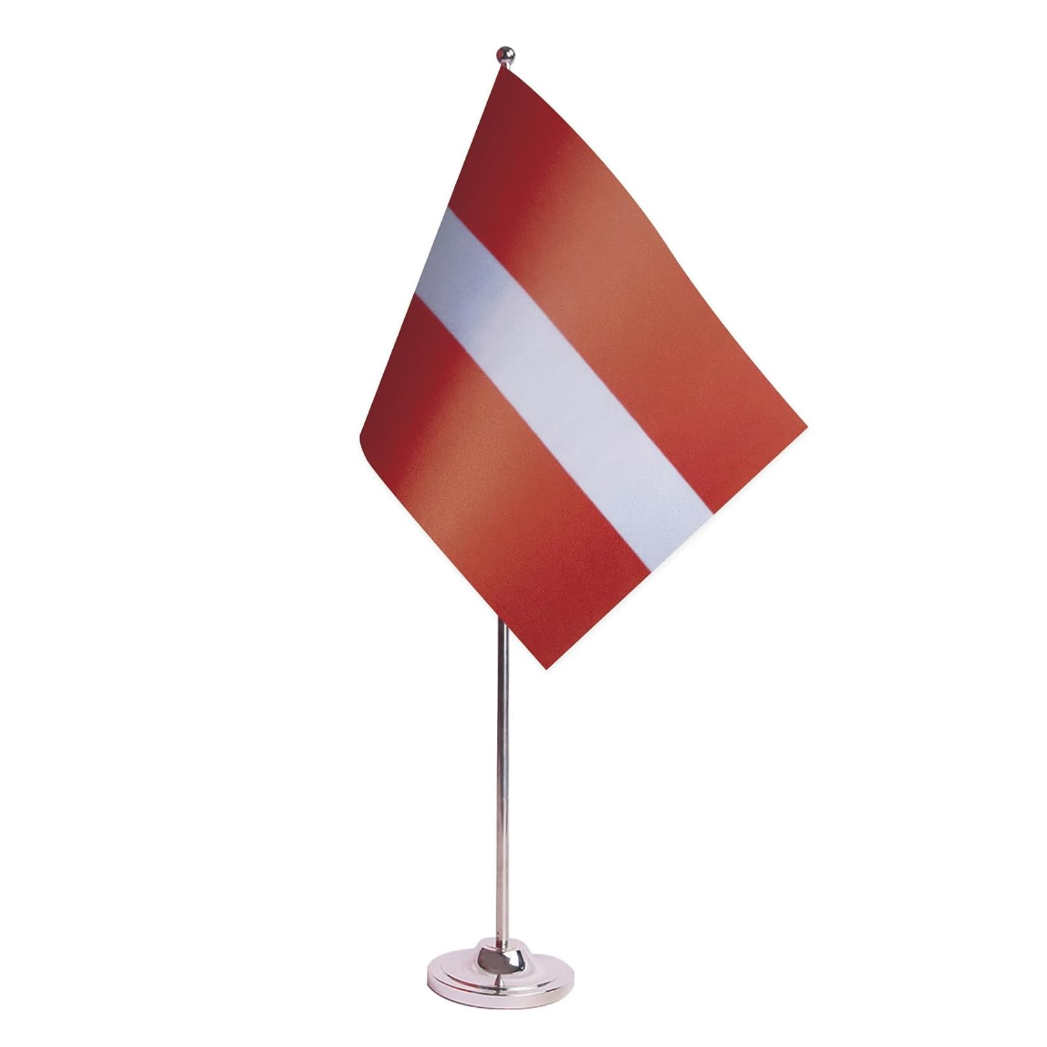 Drapeau de Table Prestige Lettonie 22x15 cm en Satin – Drapeau de Bureau Élégant