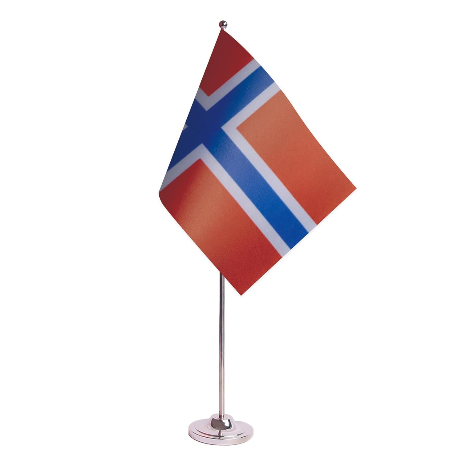 Drapeau de Table Prestige Norvège 22x15 cm en Satin – Drapeau de Bureau Élégant