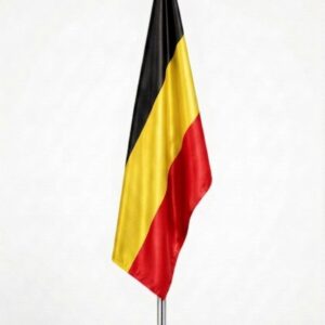 Drapeau Belgique au Maroc – Mât chromé personnalisé