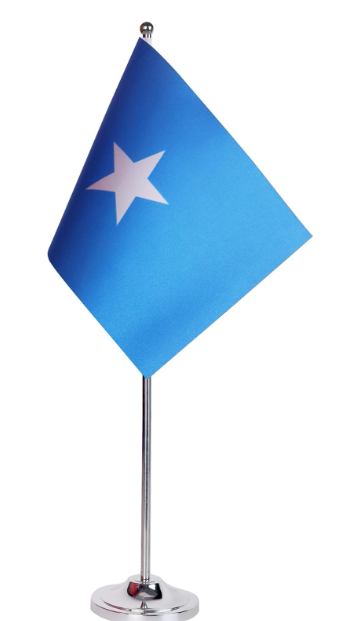 Drapeau de Table Prestige Somalie 22×15 cm en Satin – Drapeau de Bureau Élégant