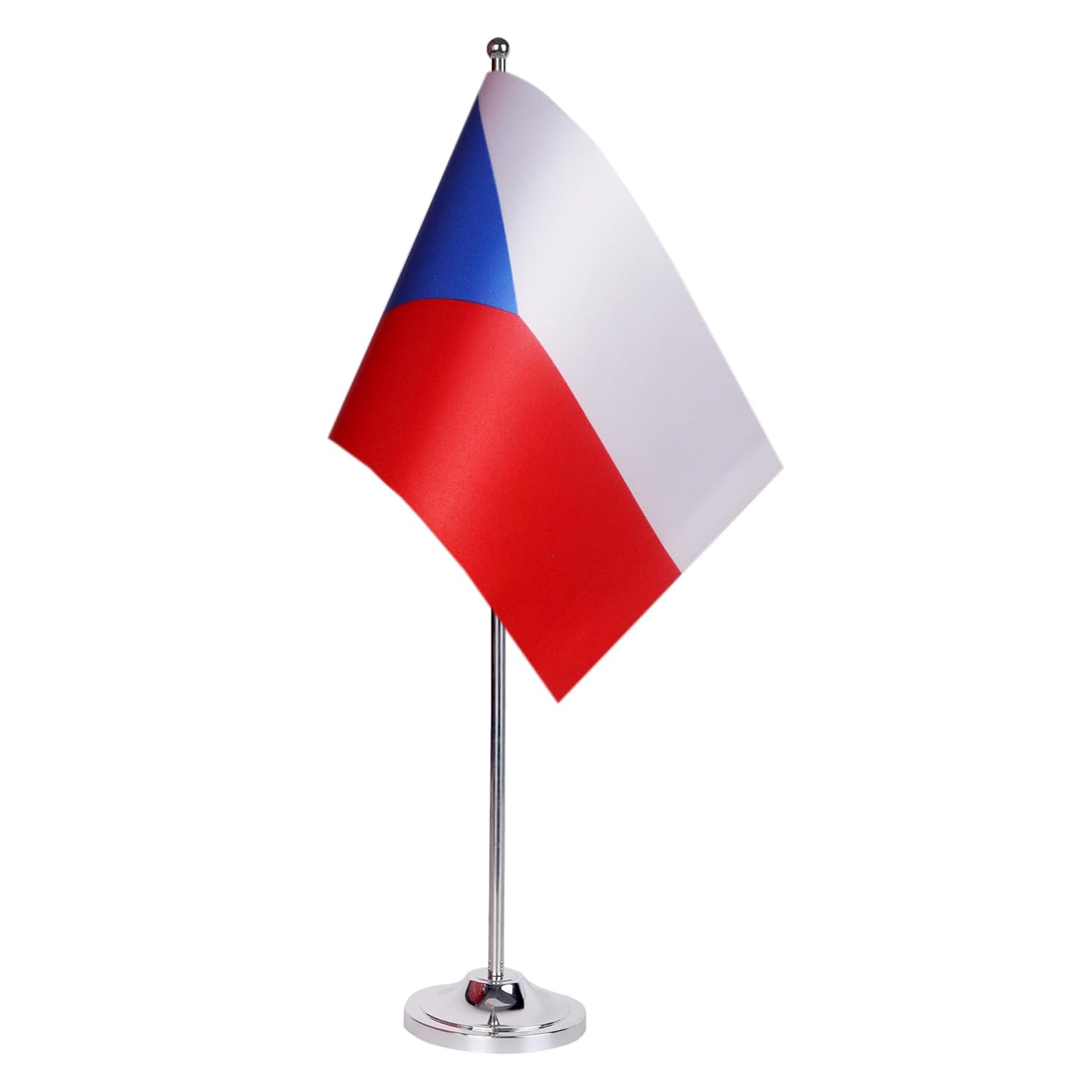 Drapeau de Table Prestige République tchèque 22x15 cm en Satin – Drapeau de Bureau Élégant