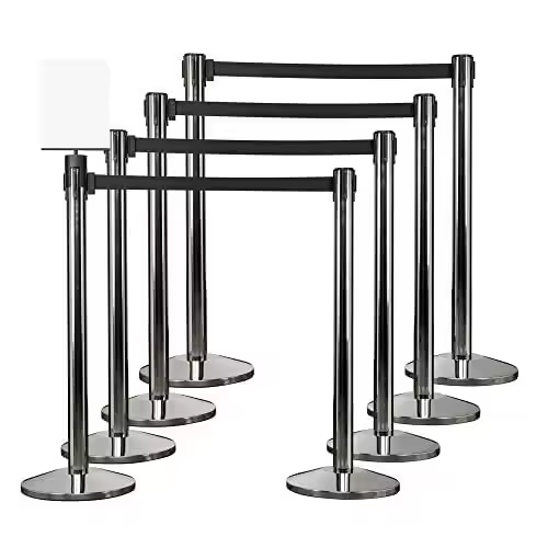 Potelet enrouleur extensible 1,5m – Barrière file attente Maroc