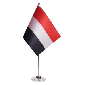 Drapeau de Table Prestige Yémen 22x15 cm en Satin – Drapeau de Bureau an
